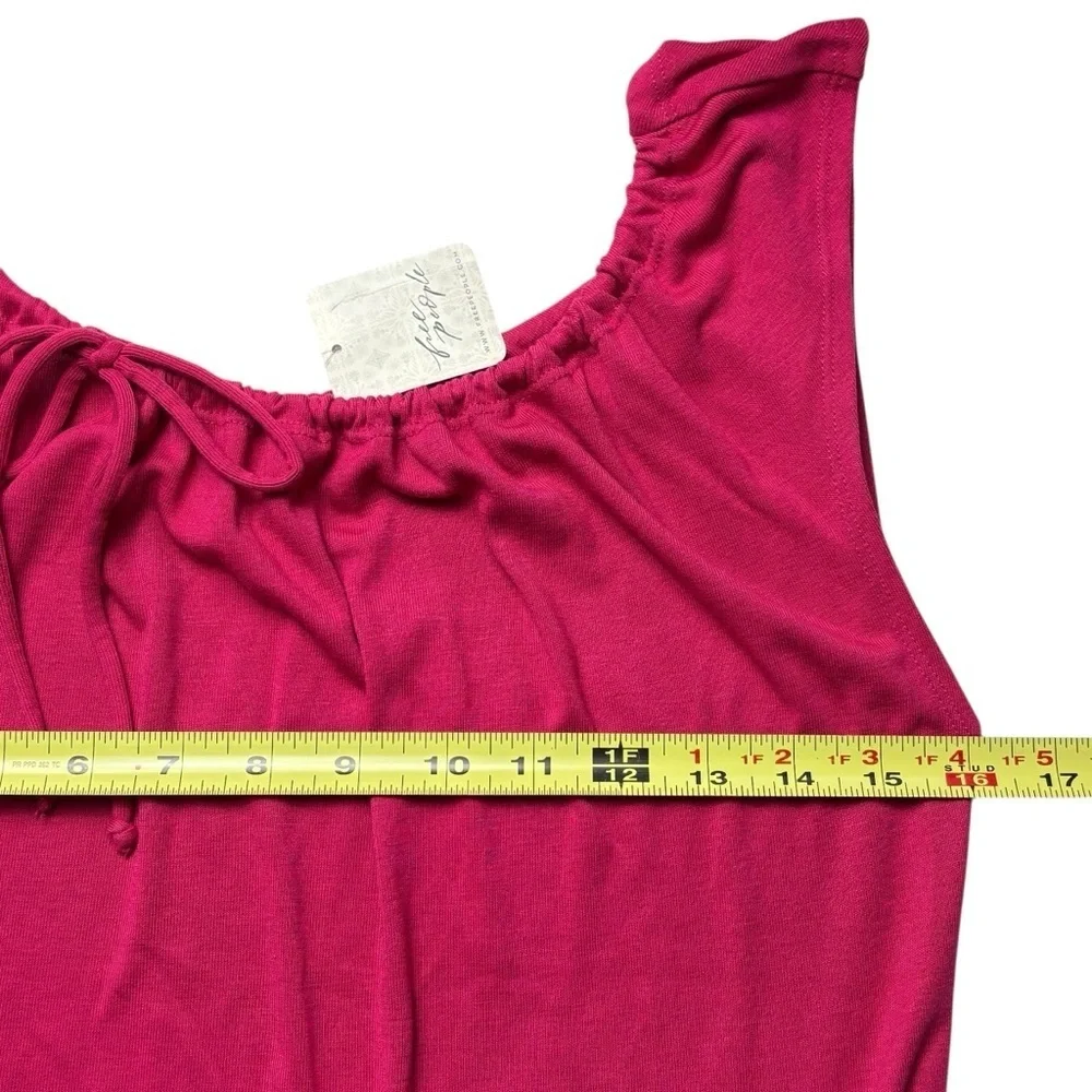 NWT Free People Good Feels Tunic Top Size M in Love Potion Vibrant Pink